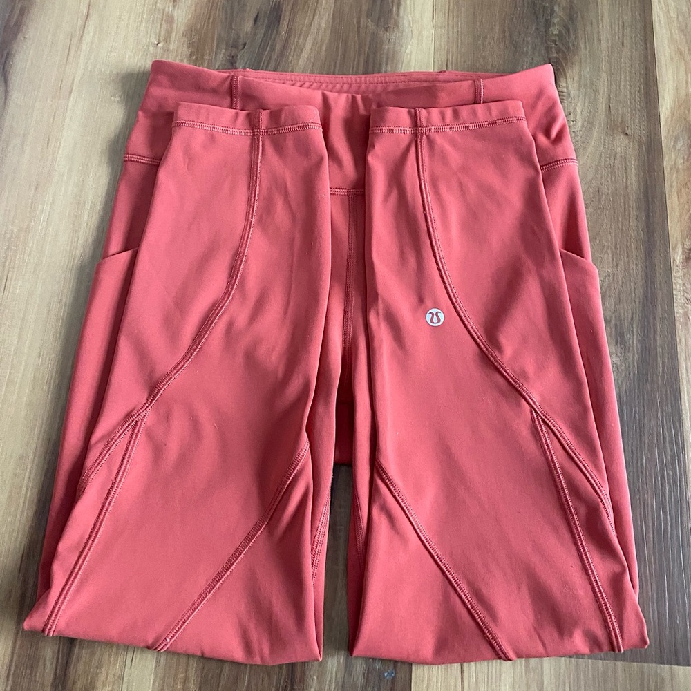 Rustic coral lululemon leggings 25”